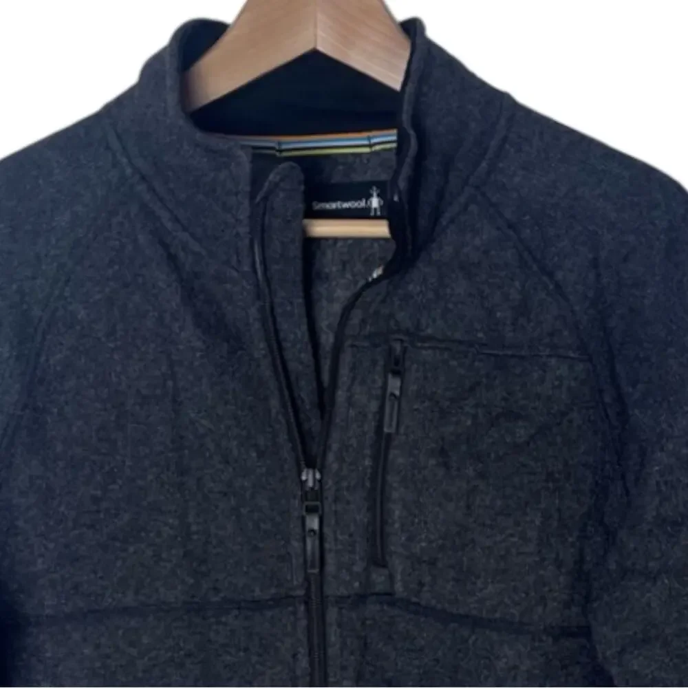 SmartWool Echo Lake Full Zip Fleece Lined Jacket Mens Medium Charcoal Gray